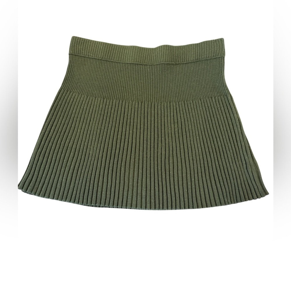 Aerie‎ Olive Ribbed A-Line Skirt Size Large